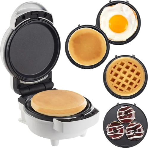 Vista 6 de MasterChef Mini máquina de desayuno navideño 3 en 1: haz huevos, panqueques, donas, gofres y más en 1 electrodoméstico fácil de usar. 3 platos