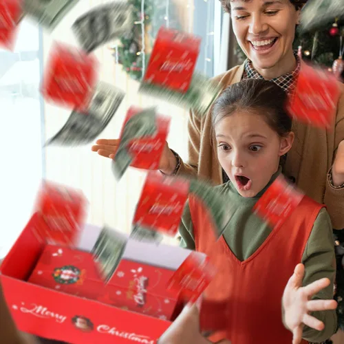 Vista 7 de Surprise Gift Box Explosion for Money, 2026 Upgrade Christmas Surprise Gift Box, Unique Folding Bouncing Red Envelope Gift Boxes Christmas Money Box