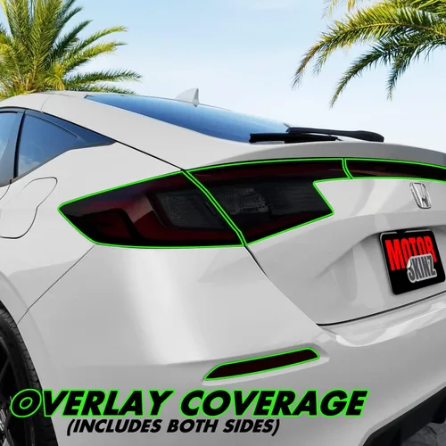 Vista 2 de SlickMod Tinte de humo de vinilo precortado para Honda Civic Hatchback 2022-2023 y reflector (1. luz trasera, 20% humo oscuro)