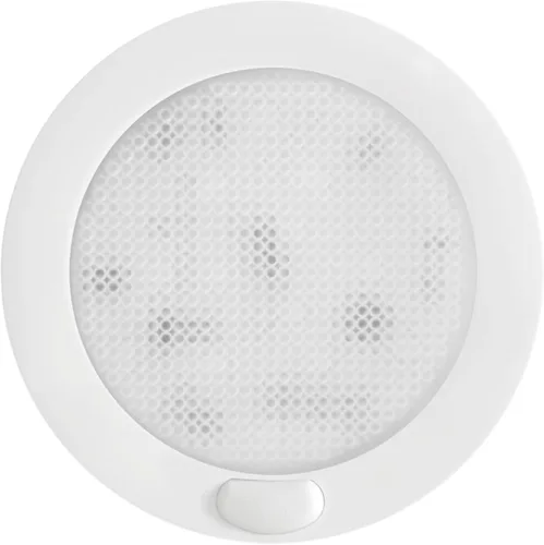 Luces interiores regulables de 12 V LED de techo con interruptor de 3 pulgadas, montaje en superficie redonda, 12 voltios, luz de ducha para Blanco
