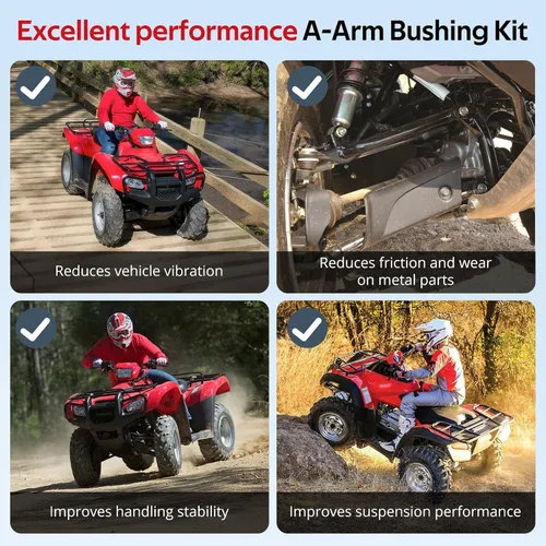 Vista 5 de Kit de bujes de brazo delantero izquierdo y derecho superior A compatible con Honda Foreman 500 2005-2013 Rubicon 500 2001-2014 Rincon 680 2015-2023