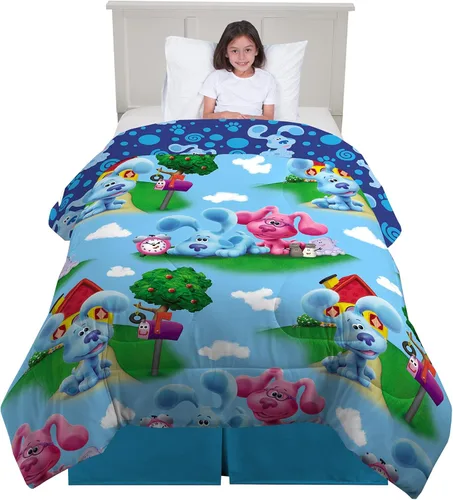 Vista 20 de Franco - Edredón de microfibra suave para niños, tamaño matrimonial, Blue's Clues