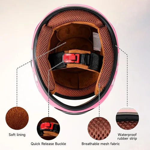 Vista 5 de Casco de motocicleta para niños con diseño de panda y guantes de carreras, certificación DOT