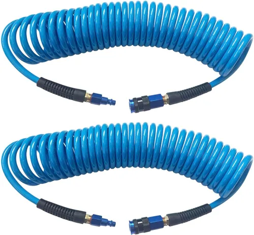 Vista 10 de SANFU (PU) Manguera de aire de retroceso de poliuretano 1/4 pulgadas de diámetro interior x 25 pies con restrictor de curvatura, 1/4" aluminio