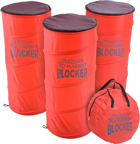 GoSports XTRAMAN Blocker Pop-Up Defenders Paquete de 3 – Maniquí de bloqueo multideporte de gran tamaño – Equipo de entrenamiento para baloncesto,