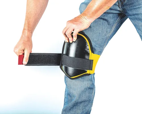 Vista 5 de CAT Rodilleras antideslizantes suaves para protección de trabajo, correas elásticas seguras, construcción, trabajos de piso, cojín interior, un par