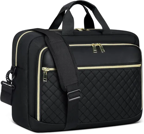 NEWHEY Bolsa para laptop de 15.6 pulgadas, maletín para computadora Negro
