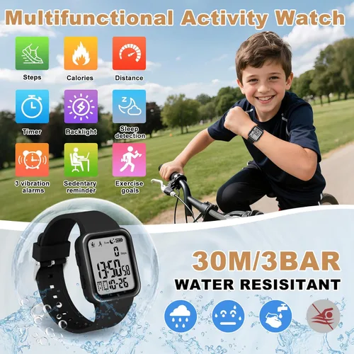 Vista 3 de Edillas Digital Watch for Mens Womens, Fitness Tracker with EL Backlight No AppPhone Required, Sport Watch with Step Counter Pedometer Timer