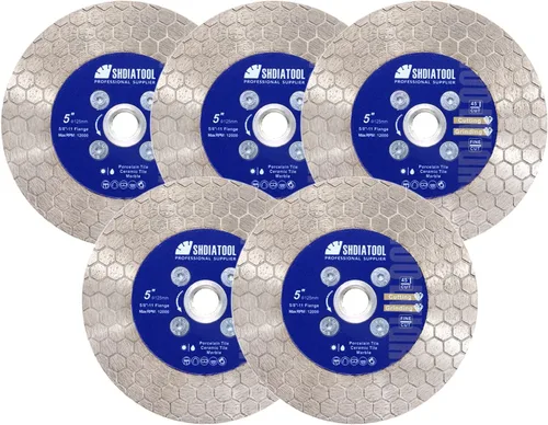 Vista 14 de SHDIATOOL Hoja de sierra de diamante de 4 pulgadas, rueda de disco de molienda de corte de azulejos de 4.134 in para piedra artificial de granito