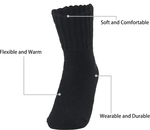 Vista 3 de Weweya Calcetines para botas para mujer, calcetines gruesos de invierno, calcetines cálidos de punto, regalos para mujer