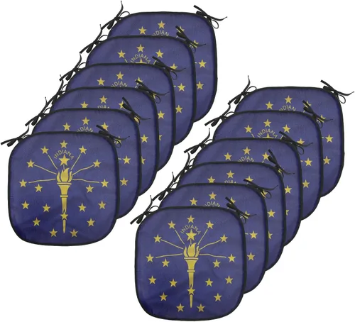 Vista 117 de Lunarable USA Chair Cushion Pad, American Cities Skylines Metropolis Architecture Sketch Style Hand Drawn Art Print, Seat Padding for Kitchen &