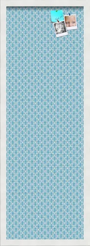 PinPix ArtToFrames - Tablero de anuncios de corcho personalizado de 12 x 36 pulgadas. Este tablero de anuncios de color azul cielo ondulado con un