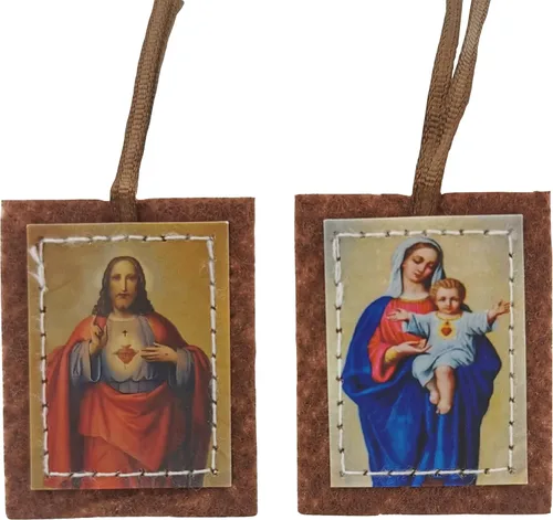 Vista 2 de Collar Católico Escapulario Nuestra Señora del Monte Carmelo para Mujer Escapulario Morado Escapulario Morado