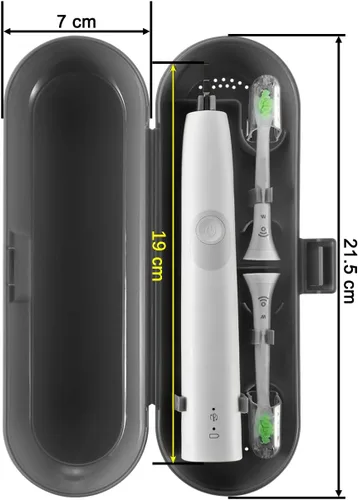 Vista 3 de Cosmos Paquete de 2 fundas de viaje de plástico para cepillos de dientes, contenedor compatible con Oral B Pro y también para Sonicare y otros
