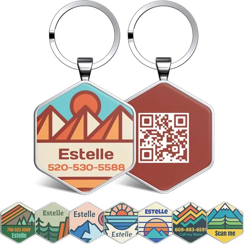 Vista 14 de Etiqueta de perro con código QR, etiquetas de identificación para mascotas, etiquetas de perro personalizadas para mascotas, etiquetas de B3