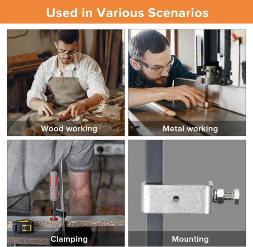 Vista 7 de 2 abrazaderas C de acero inoxidable 304 resistentes con abrazadera de tigre, con mordazas anchas estables y almohadillas protectoras (3.93 pulgadas)