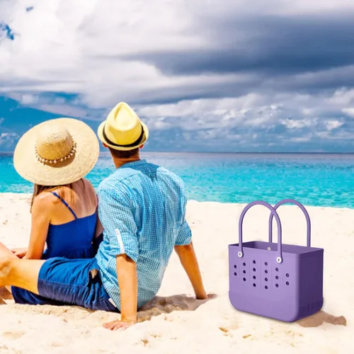 Vista 2 de Bolsa de playa de gran tamaño, impermeable, lavable, duradera, bolsa de viaje, goma a prueba de arena, deportes al aire libre, portátil, grande, E