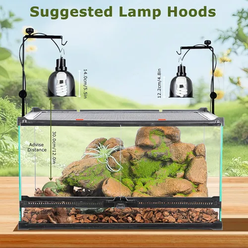 Vista 4 de HARTOMPET 5.0 UVB Reptile Light 26W, Compact Tropical Terrarium Lamp, Coil UVB Bulb for Chameleons, Iguanas, Turtles, Rainforest Tanks & Reptile