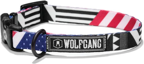 Vista 38 de Wolfgang - Collar de perro resistente y ajustable con hebilla de nailon de liberación rápida para caminar y entrenar, estampado BrookTrout, talla S