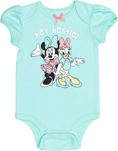 Vista 3 de Disney Minnie Mouse Mickey Donald Duck Baby Girls 5 Pack Bodysuits Newborn to Infant