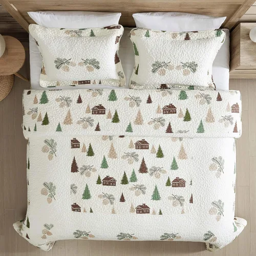 Vista 3 de Beatrice Home Fashions Cabin High Lodge - Funda de almohada bordada, ligera, para todas las estaciones, funda estándar, cachemira