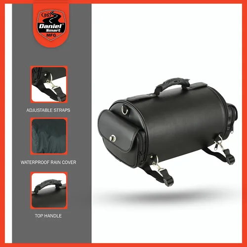 Vista 4 de Daniel Smart - Bolsa enrollable para motocicleta con múltiples bolsillos, asegura tu equipaje y cosas con facilidad, incluye cubierta de lluvia