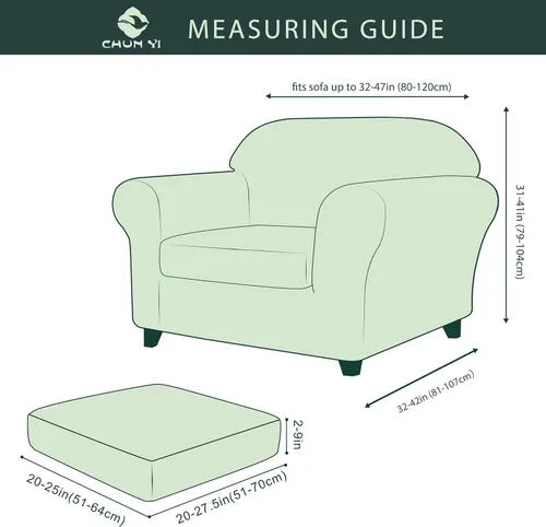 Vista 239 de CHUN YI Fundas para sofá de 7 piezas, lavables, fundas elásticas para sofá de 3 cojines con respaldo y fundas de cojín separados, protector