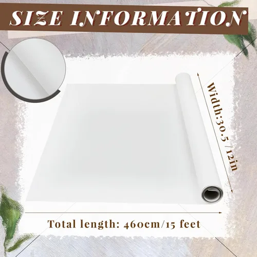 Vista 2 de Kinlop - Rollo de lienzo de algodón blanco de 12 pulgadas x 15 pies con doble imprimado para pintura al óleo y acrílica