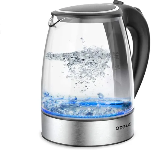 Vista 8 de AZEUS Hervidor Eléctrico de Agua de Ebullición Rápida, 1.8L de Gran Capacidad con Apagado Automático y Protección contra Ebullición en Seco, Vidrio