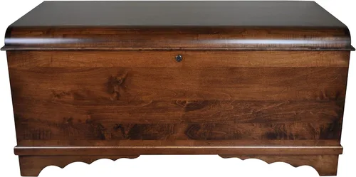 Vista 11 de Baúl de Esperanza de Cedro Rústico con Puerta Roja y Tapa en Cascada, Cofre de Almacenamiento de Madera Hecho por Amish para Dormitorio, Bisagras