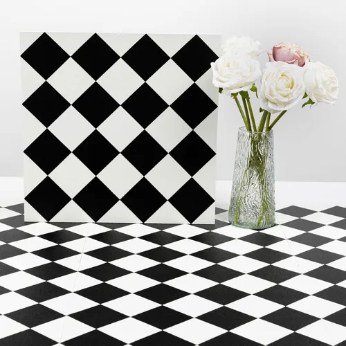 Vista 10 de Elffloor - Azulejos de despegar y pegar de 10 piezas, 11.8 * 11.8 pulgadas, autoadhesivos, impermeables, de vinilo para el suelo, adhesivos en negro