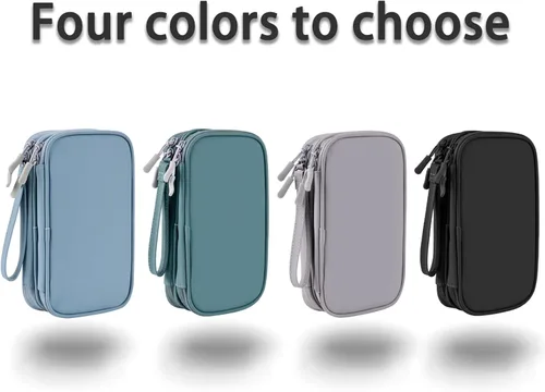 Vista 7 de Bolsa organizadora de cables, bolsa de viaje electrónica para cable/cargador/accesorios/teléfono/banco de energía, gris