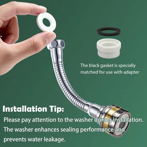 Vista 6 de Aireador de grifo giratorio, boquilla de grifo de doble función de 360 grados, accesorio giratorio para fregadero de cocina, extensor de grifo