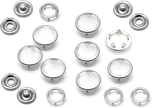 Vista 9 de CRAFTMEMORE 20 juegos de botones de perlas negras de 0.25 pulgadas (0.413 in) para camisa occidental (negro)