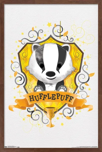 Vista 10 de Trends International Wizarding World: Harry Potter-Hufflepuff - Póster de pared, 14.725 x 22.375 pulgadas, versión enmarcada de madera de granero