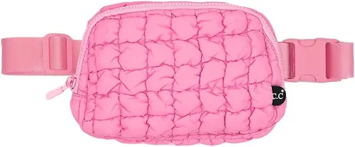 Vista 40 de C.C Riñonera de Cintura para Mujer – Riñonera Acolchada Cruzada de Cintura con Correa Ajustable, Idea de Regalo de Moda, Gris camuflaje