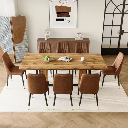 Vista 36 de Juego de mesa de comedor MEMUY de 160 cm para 4 personas, juego de mesa de comedor blanco para 4, juego de mesa y sillas de comedor de mármol