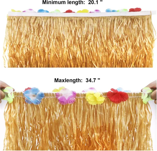 Vista 5 de Kit de 8 accesorios para disfraz de falda hula para fiesta hawaiana luau, baile