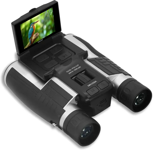 Minolta binoculares digitales 12x32 - Cámara de video 4K UHD, foto de 48MP, zoom digital 8X, pantalla IPS antirreflejos, ópticas resistentes a la