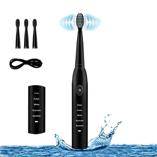 RED-NI RED-NI - Cepillo de dientes eléctrico sónico, 4 cabezales de repuesto incluidos como regalo, ideal para adultos, niños y parejas, uso USB de