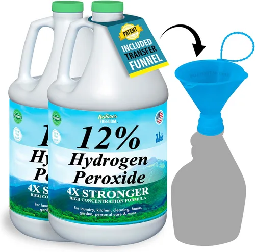 Vista 10 de Nature's Freedom Peróxido de hidrógeno al 12%, H2O2 de grado alimenticio y agua purificada solamente, solución de 3 galones