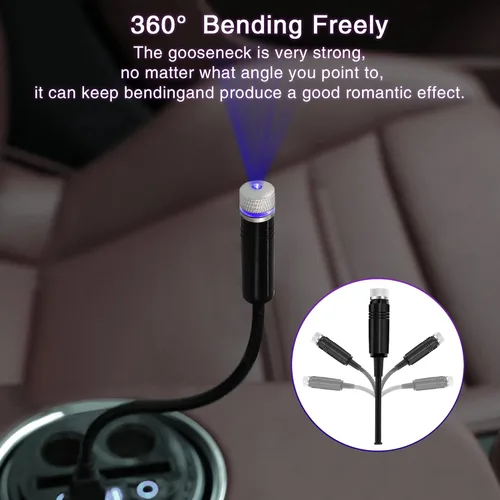 Vista 6 de Proyector de estrellas de luz nocturna, accesorios de coche para mujeres y hombres, luces LED románticas para el interior del automóvil, luces