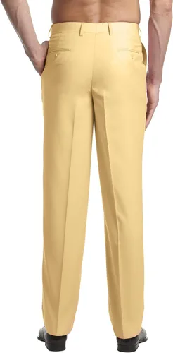 Vista 2 de Concitor Pantalones de vestir de los hombres Pantalones Pantalones de frente plano Slacks Solid Mix Multi Color Design