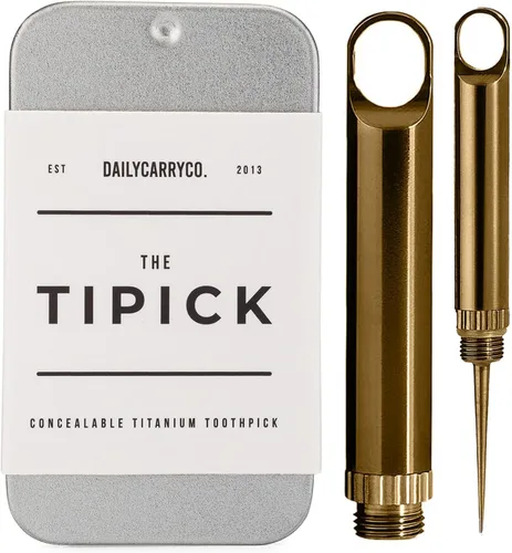 Vista 14 de DAILYCARRYCO. Soporte para palillos de dientes de titanio TiPick - Portátil de metal para viajes - Palillo mondadientes reutilizable EDC micro