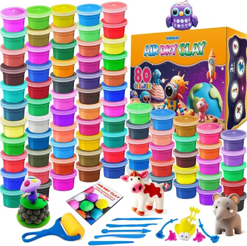 Vista 7 de ESSENSON Kit de arcilla para modelar – 36 colores de arcilla mágica de secado al aire, moldeo de bricolaje con herramientas de escultura, recuerdos
