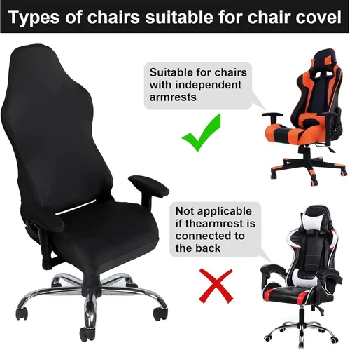 Vista 6 de Funda ergonómica para silla de videojuegos, fundas ergonómicas para silla de juegos de computadora, fundas elásticas de poliéster, 4