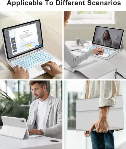 Vista 6 de for Samsung Galaxy Tab S11 Ultra 14.6 inch Keyboard Case, 7 Colors Backlit, Multi-Gesture Smart Touchpad, Detachable Bluetooth Wireless Trackpad