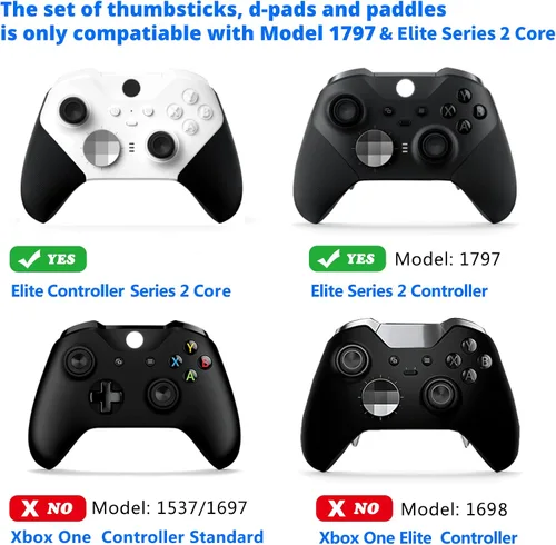 Vista 7 de E-MODS GAMING Xbox One Elite Controller Series 2 y Elite Series 2 Accesorios de controlador de núcleo - Palancas de metal, almohadilla D, paletas