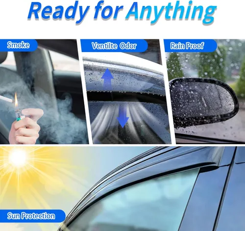 Vista 3 de Protectores de lluvia para ventana, compatibles con Chevy Equinox 2010-2017, 4 unidades, deflector de viento lateral