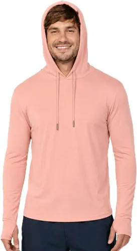 Vista 28 de INGEAR Sudadera con capucha UPF 50+ para hombre, ligera, con protección UV, de secado rápido, absorbe la humedad, con bolsillo Negro